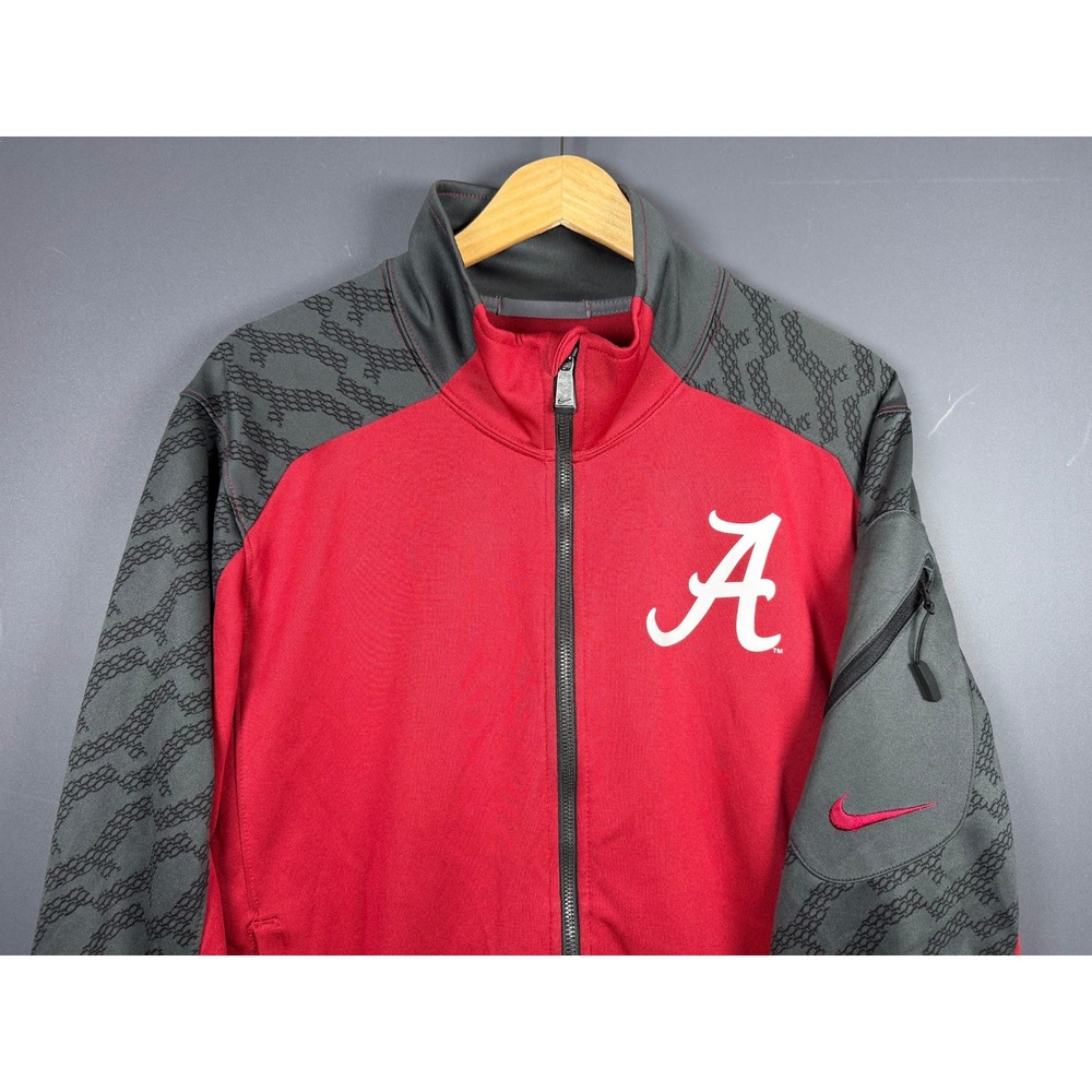Nike Alabama Crimson Tide Dri-FIT Full Zip Jacket Mens Medium Red Grey Track
